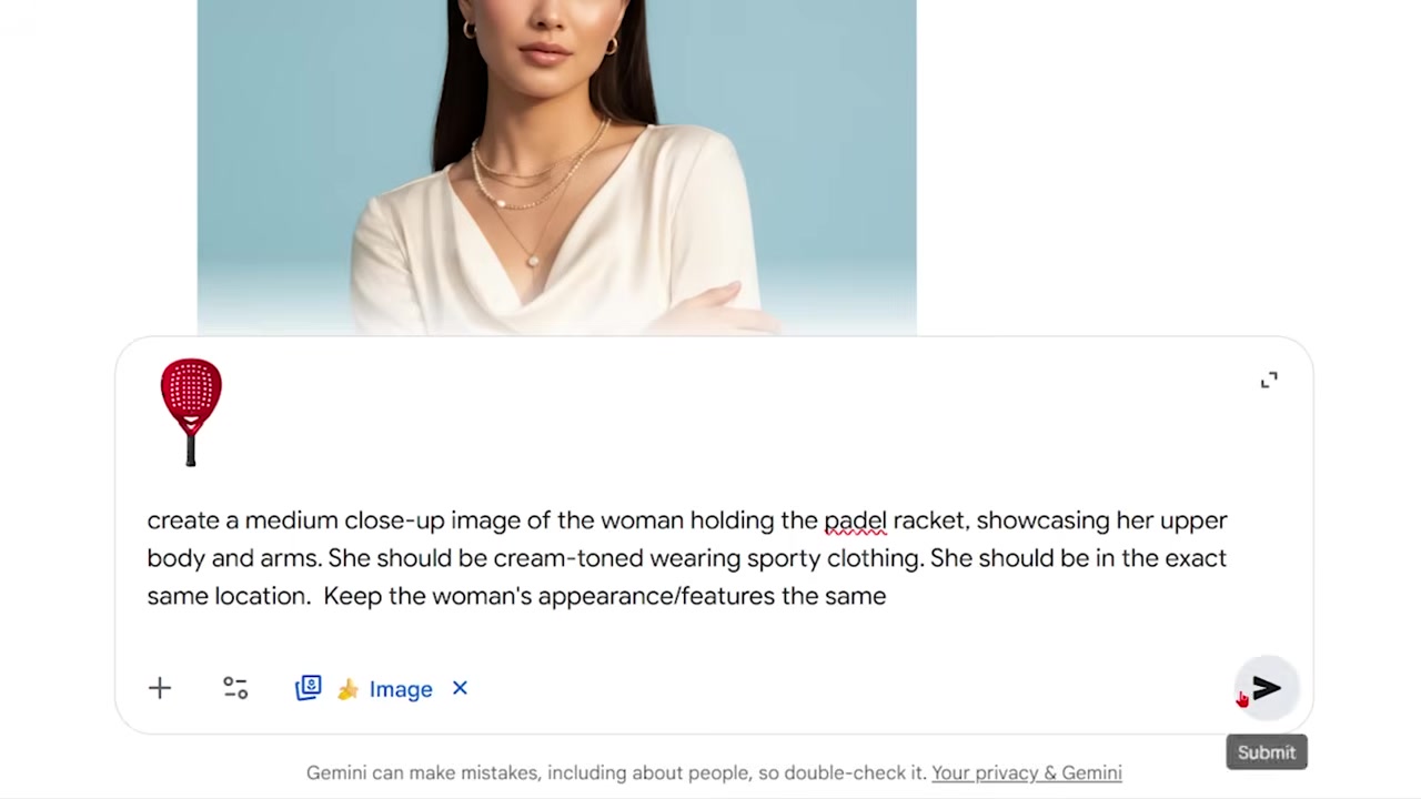 Using Gemini to blend the physical product into the influencer's hands