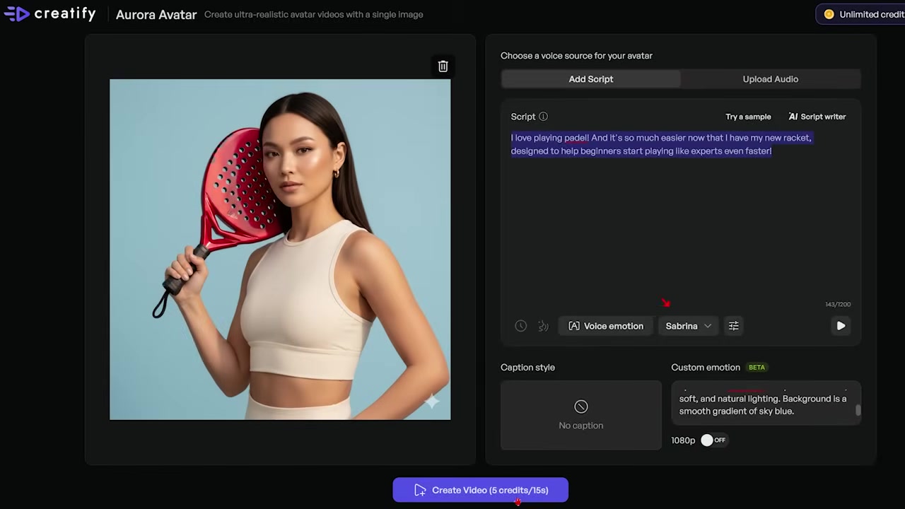 Creating an animated video with Creatify's Aurora Avatar