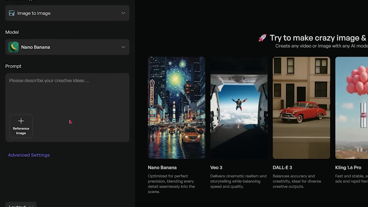 Asset Generator in Creatify powered by Google's Nano Banana model