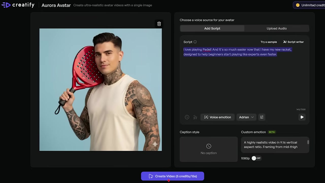Final rendering of the swapped male influencer in Aurora Avatar