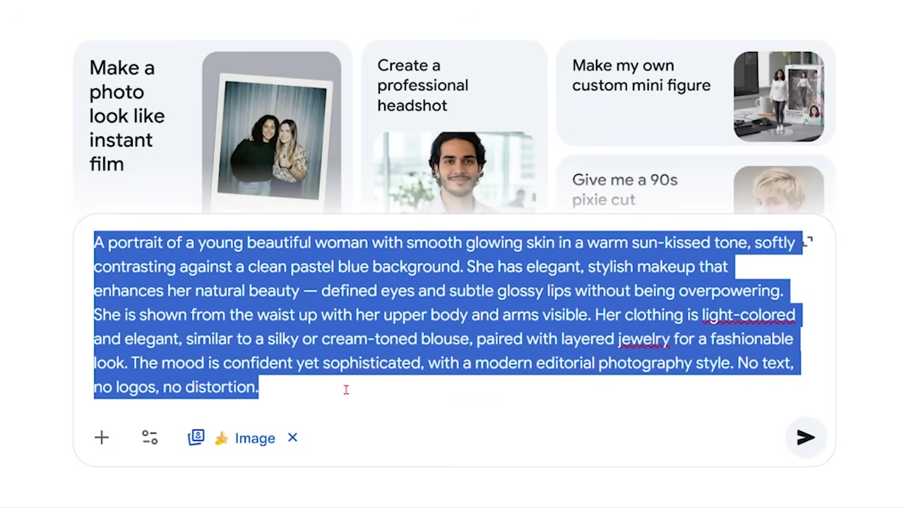 Generating the base influencer model in Google Gemini