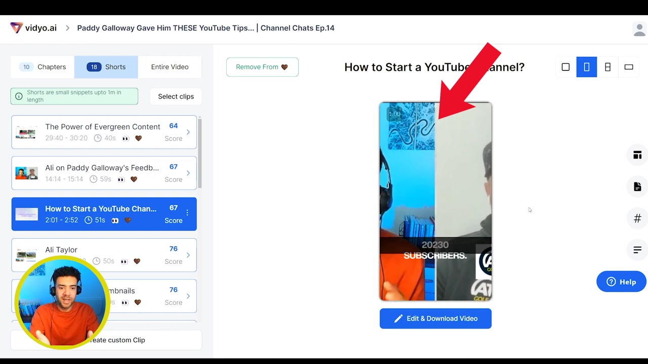 Vidyo.ai speaker tracking focusing on empty screen space