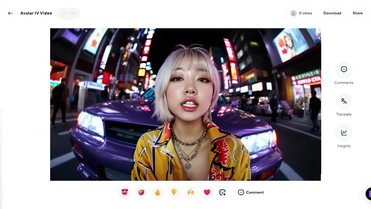 Fictional AI influencer output frame