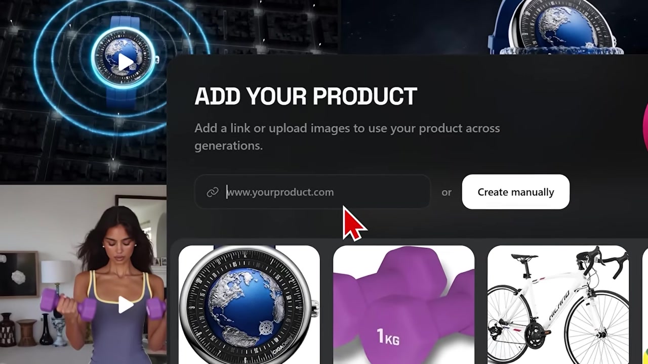 Pasting Amazon Product URL into Higgsfield