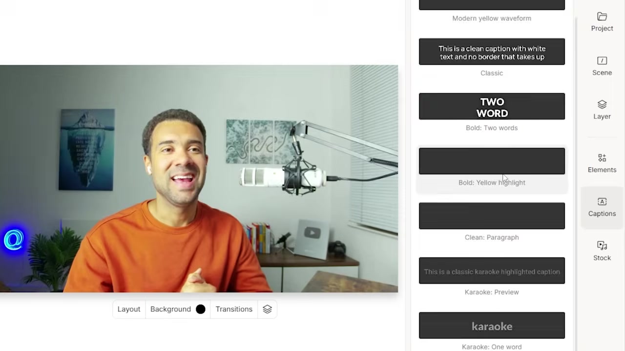 Automatic Captions styling option