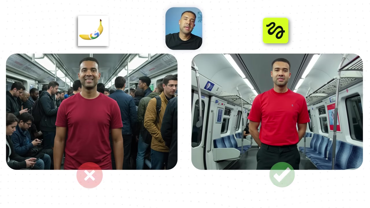 Side-by-side comparison of the red t-shirt clothing swap test