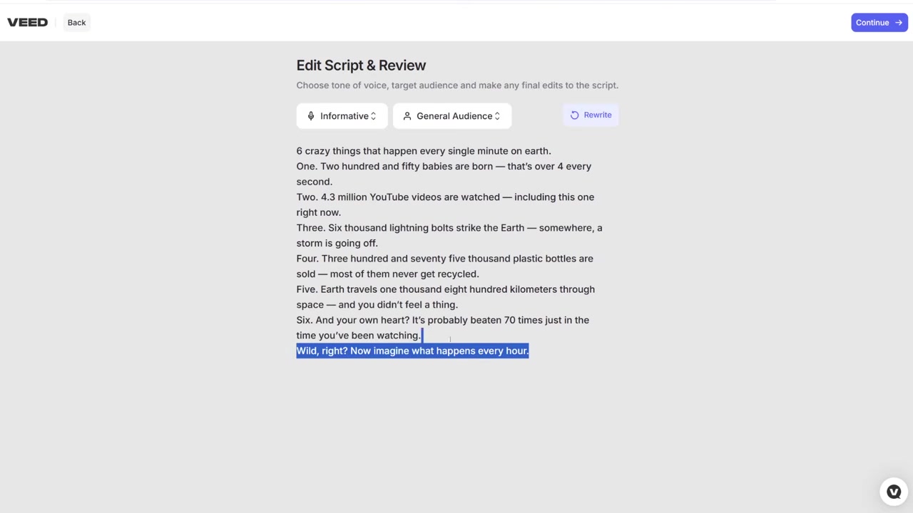 Modifying the AI-generated script