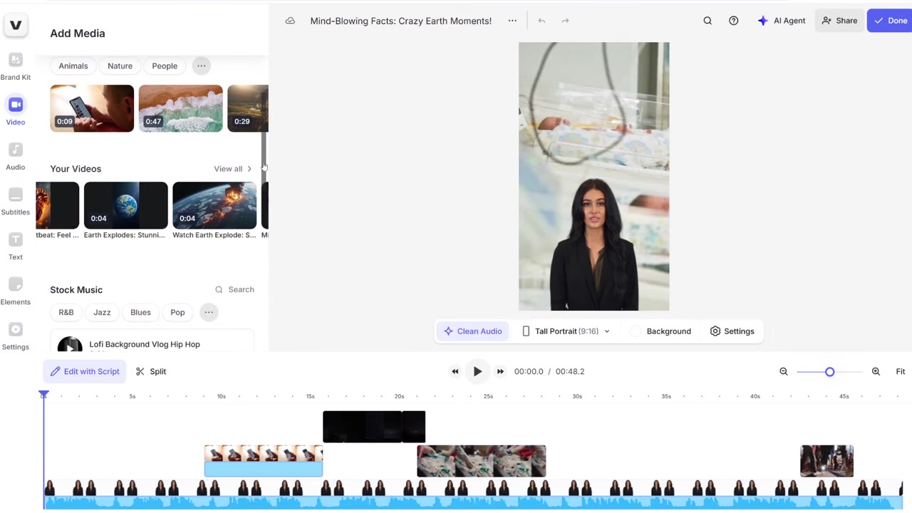 Adding custom generated b-roll to the timeline