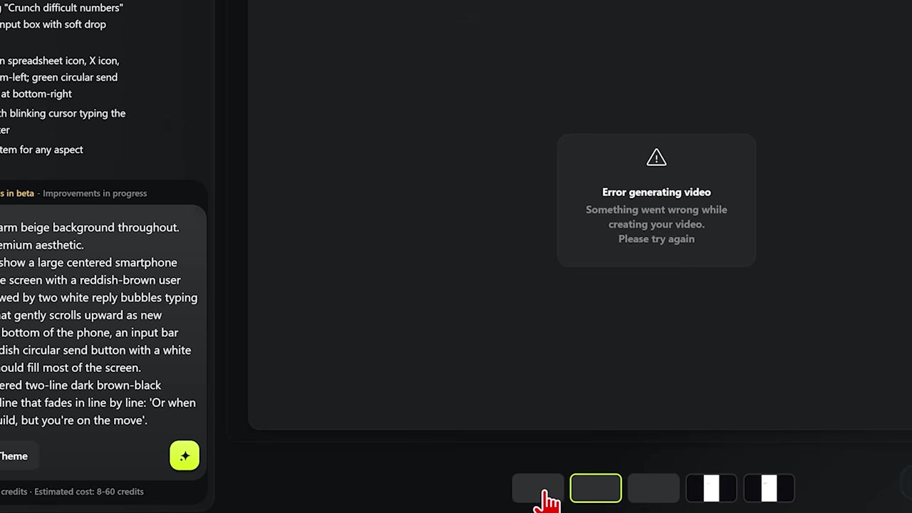 Failed Render Projects in Higgsfield Dashboard