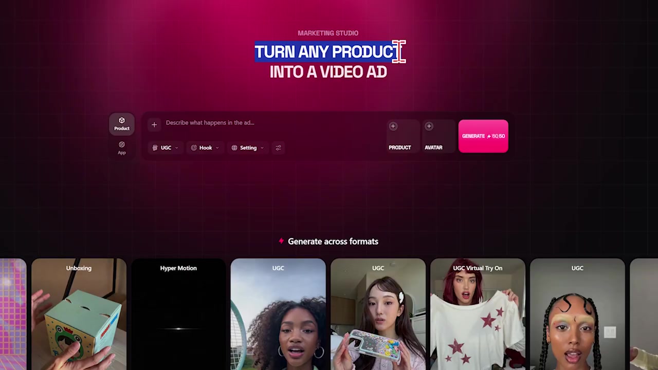 Higgsfield Marketing Studio user interface