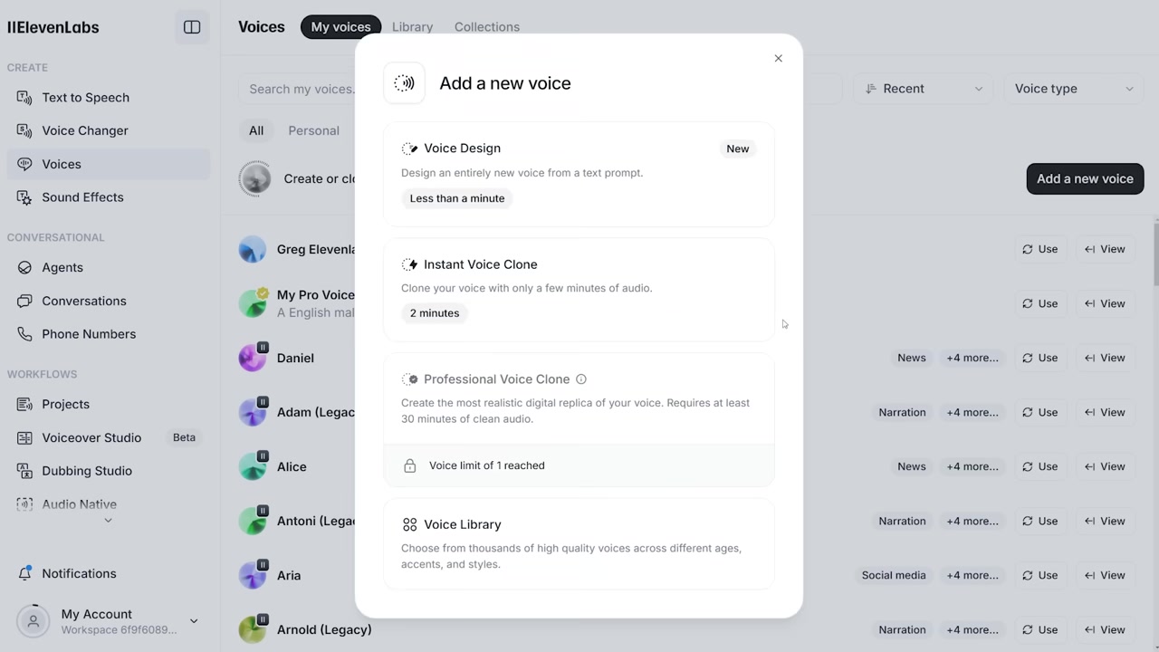 Creating a Professional Voice Clone in ElevenLabs