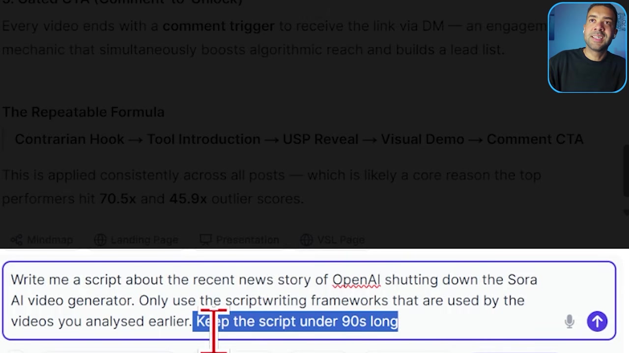 Drafting a new script on a fresh news story using the cloned framework