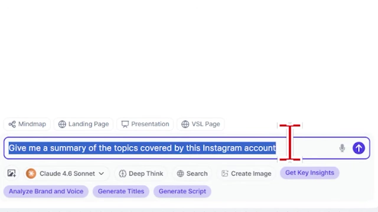 Asking the chat interface for a topic summary of the top posts
