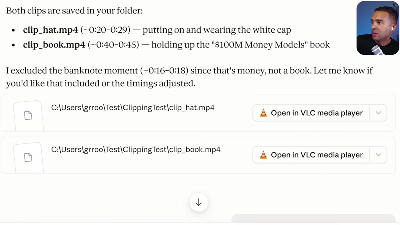 Claude visual clipping prompt and results