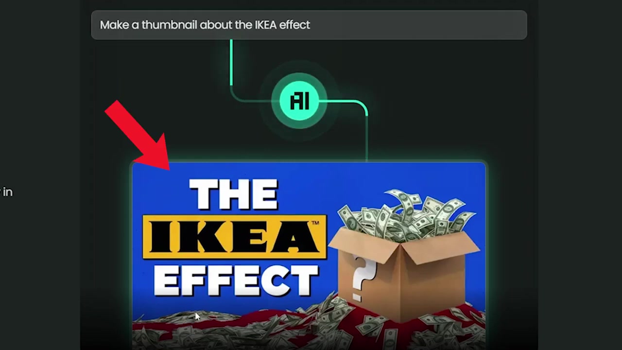Prompt to thumbnail output for the IKEA Effect search